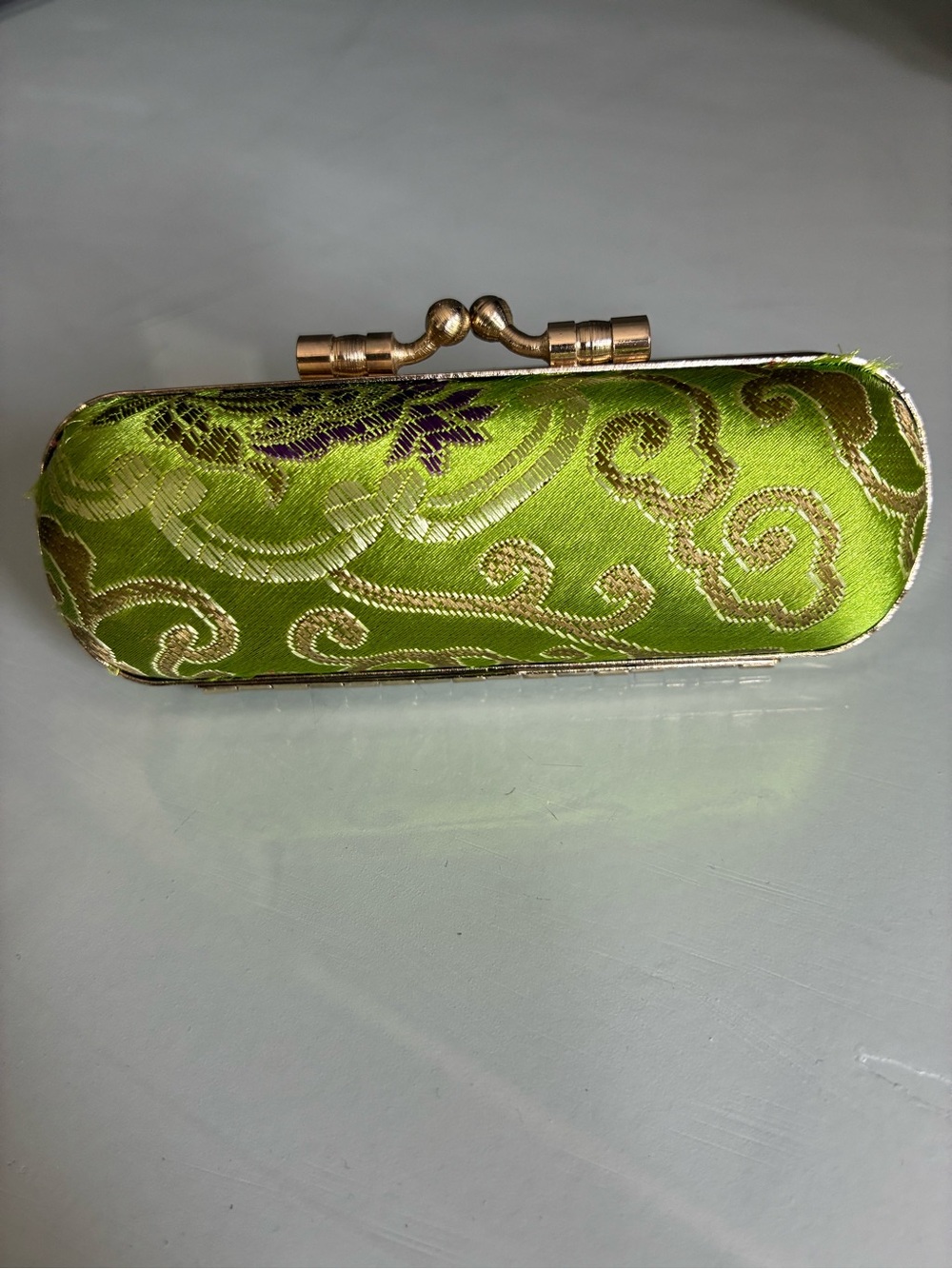 Vintage Kiss Lock Lipstick Case With Mirror Inside